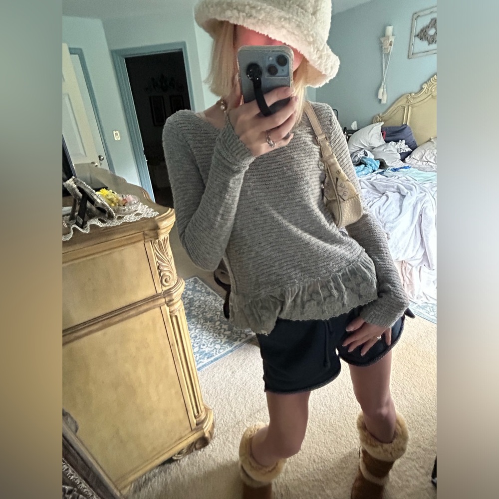 Y2k Abercrombie and fitch coquette babydoll Bella swan ruffle sweater - Picture 6 of 15